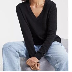Charter Club 100% cashmere black v neck. Never worn, tags removed. Size M.